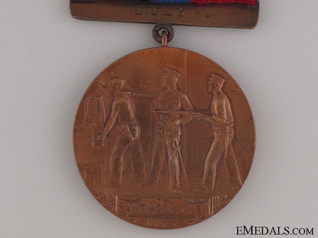 West Indies Campaign Medal (for U.S.S. Texas, with 7 clasps) Reverse