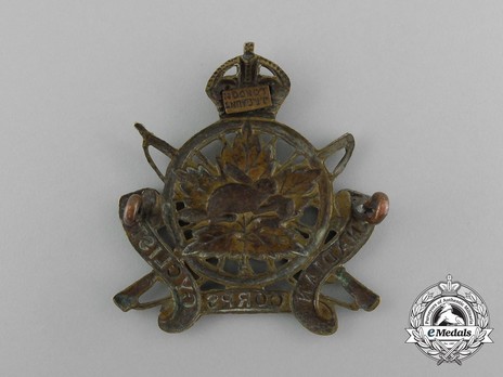 Canadian Corps Cyclists General Service Other Ranks Cap Badge Reverse