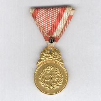 Military Merit Medal "Signum Laudis", Karl I, Large Gold Medal (Military Ribbon & swords) Reverse