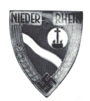 RAD Arbeitsgau XXI Niederrhein Tradition Cap Badge Obverse