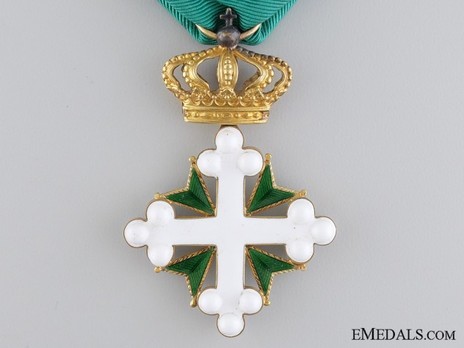 Order of St Maurice and St. Lazarus, Officer's Cross (with crown) Obverse