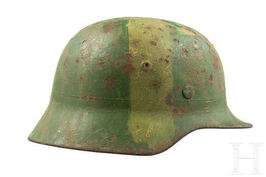 German Army Steel Helmet M40 (Painted Camouflage version) Right
