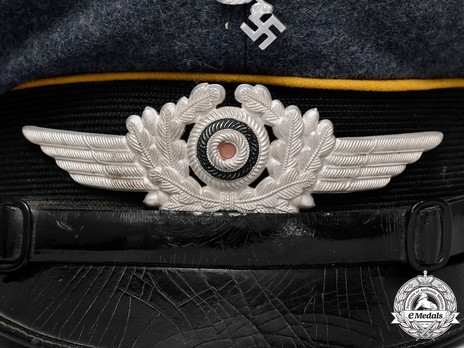 Luftwaffe Flying Troops NCO/EM Ranks Visor Cap Wreath & Cockade Detail