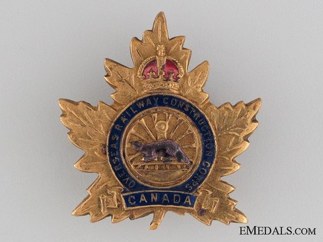 Overseas Railway Construction Corps General Service Officers Cap Badge Obverse