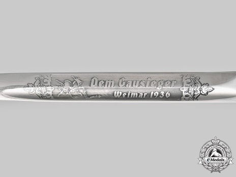 German Fire Protection Police NCO's Personalised Dress Bayonet Blade Inscription Detail