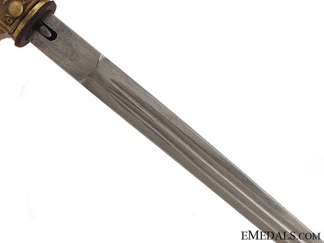 Kriegsmarine WKC-made 2nd model Damascus Blade & Ivory Grip Officer’s Dagger Reverse Blade Detail