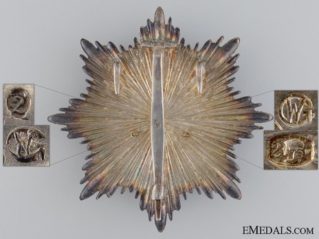 Order of Polonia Restituta, Grand Cross Breast Star (1921-1939) Reverse and Reverse Detail
