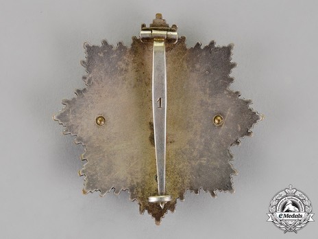 German Cross, in Gold, by Deschler (4 rivets, "1", tombac) Reverse