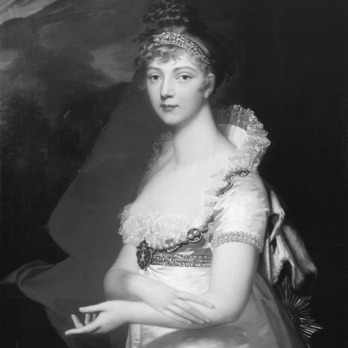 Princess Louise of Baden, later known as Elizabeth Alexeievna Empress of Russia, was born January 24, 1779 in Baden. Princess Louise was chosen by Empress Catherine II of Russia as a bride for Grand Duke Alexander Pavlovich and went to Russia in November 1792. She took the title of Grand Duchess of Russia after converting to the Orthodox Church and took the name Elizabeth Alexeievna. Her and Alexander were married on September 28, 1793. She had two daughters, but both died in early childhood. While their marriage was originally happy, Alexander I and Elizabeth soon led separate lives and had affairs. She was not popular with the Russian people nor her husband’s family, but she was a reliable supporter of her husband’s policies. In 1814, she joined her husband at the Congress of Vienna. The two reconciled in the 1820s and moved to Taganrog where Alexander died in December 1825. Elizabeth died five months later on May 16, 1826 during her return journey to the capital. She was decorated with the Order of St Andrew Collar.