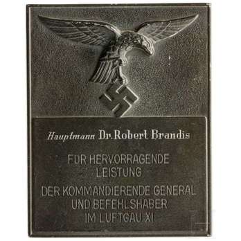 Honour Plaque in Iron, 2nd pattern of Air District XI (Type C) Obverse