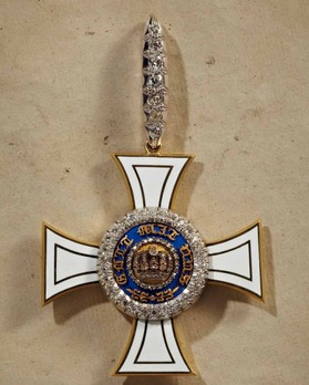 Order of the Crown, Civil Division, Type II, I Class Cross (with diamonds) Obverse