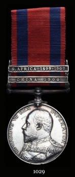 Transport Medal (with "S. AFRICA 1899-1902" and "CHINA 1900" clasps)