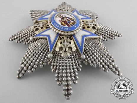 Order of Saint Sava, Type II, I Class Breast Star Obverse