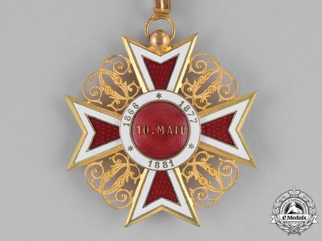 Order of the Romanian Crown, Type I, Civil Division, Grand Officer's Cross Reverse