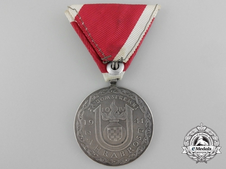 Ante Pavelic Large Silver Bravery Medal Reverse