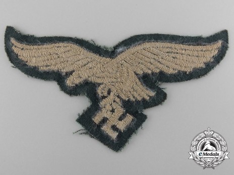 Luftwaffe 2nd Pattern NCO/EM's Breast Eagle (green backer) Reverse