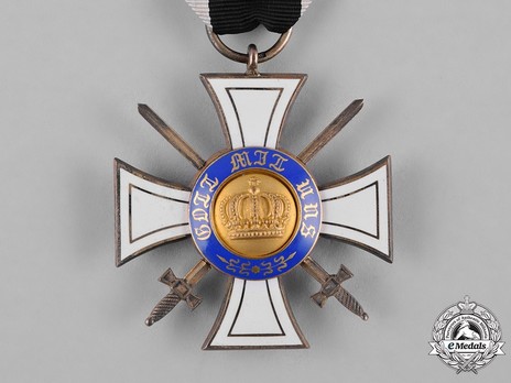Order of the Crown, Military Division, Type II, III Class Cross (in silver gilt) Obverse