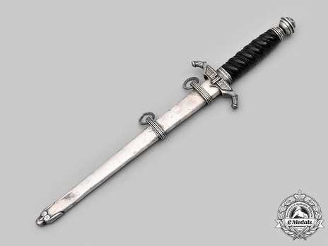 German Railway Protection 2nd Pattern Leader Dagger Obverse in Scabbard