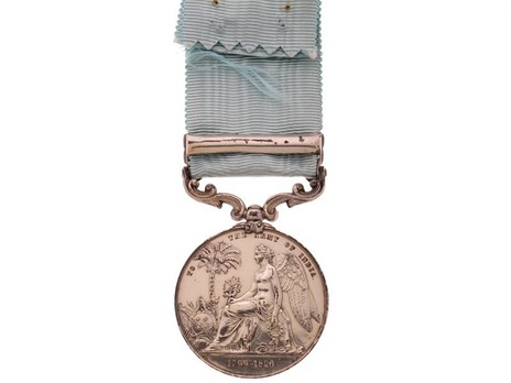 Silver Medal (stamped "W. WYON," "W.W.," with "BHURTPOOR" clasp) Reverse