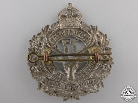 17th Infantry Battalion Other Ranks Glengarry Badge Reverse