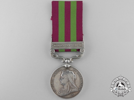 Silver Medal (with "WAZIRISTAN 1901-02" clasp) (1896-1901) Obverse