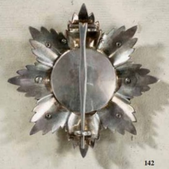 House Order of Duke Peter Friedrich Ludwig, Military Division, Grand Cross Breast Star (with laurel wreath) Reverse
