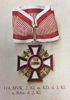 Military Merit Cross, Type II, Military Division, II Class Cross (with gold swords)