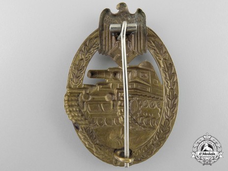 Panzer Assault Badge, in Bronze, by B. H. Mayer Reverse