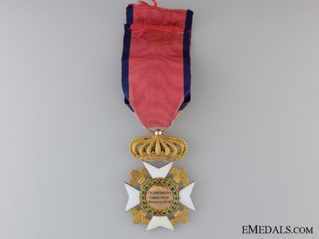 Royal Order of Francis I, I Class Knight's Cross (in gold) Reverse