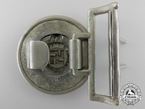 Waffen-SS Officer's Belt Buckle, by Overhoff & Cie. (nickel-silver) Reverse