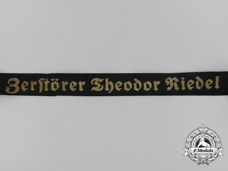 Kriegsmarine Zerstörer Theodor Riedel Cap Tally Ribbon Obverse