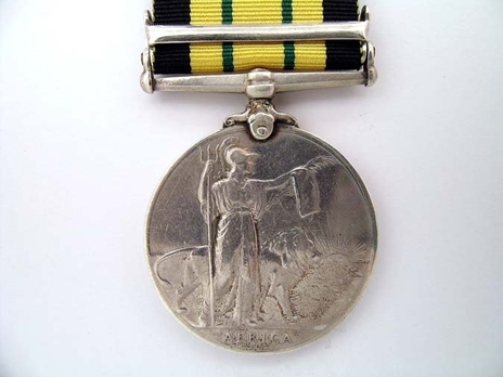 Silver Medal (with "NANDI 1905-06" clasp) Reverse