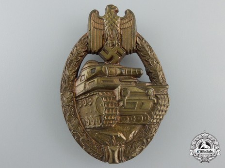 Panzer Assault Badge, in Bronze, by Schauerte & Höhfeld Obverse