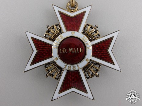 Order of the Romanian Crown, Type II, Civil Division, Grand Officer's Cross Reverse