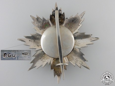 Military Order of Savoy, Type II, Grand Officer Breast Star (in silver) Reverse