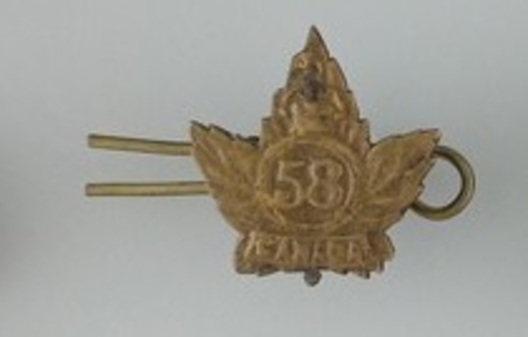 58th Infantry Battalion Officers Collar Badge Obverse