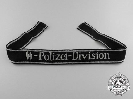 Waffen-SS Polizei-Division NCO/EM's Cuff Title (RZM machine-embroidered version) Obverse
