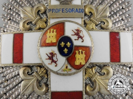 2nd Class Breast Star (white distincion pension) (with Fleur de Lys and Royal Crown) (PROFESORADO) Obverse
