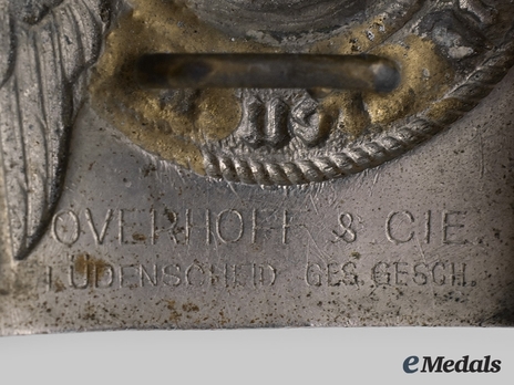 Allgemeine SS NCO/EM's Belt Buckle, by Overhoff & Cie. (nickel-silver) Maker Mark