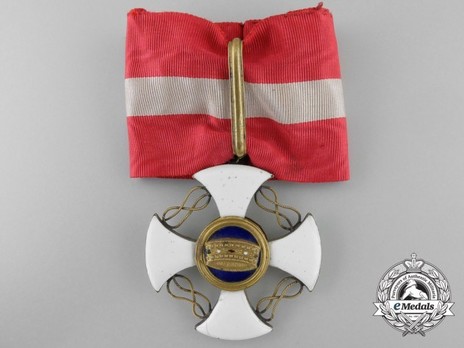 Order of the Crown of Italy, Commander Cross (in bronze gilt) Obverse