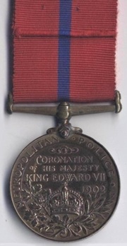 Silver Medal (for Metropolitan Police) Reverse
