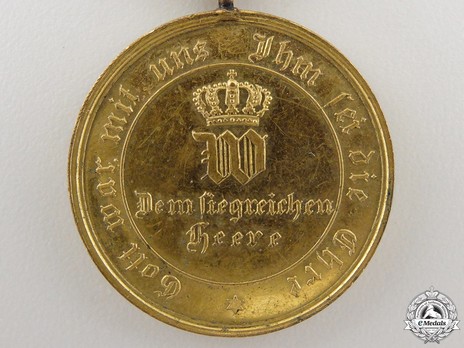 Prussian Campaign Medal, for Combatants (in bronze gilt) Obverse
