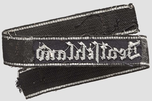 SS Deutschland Officer Cuff Title (hand-embroidered version) Reverse