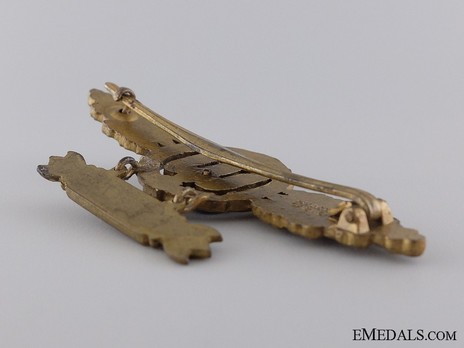 Bomber Clasp, in Gold (with "1200" pendant) Reverse