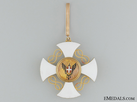 Order of the Crown of Italy, Commander Cross (in gold) Reverse