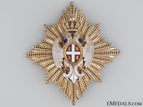 Order of the White Eagle, Type I, Civil Division, II Class Breast Star Obverse