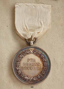 Life Saving Medal, Type II, in Silver Reverse