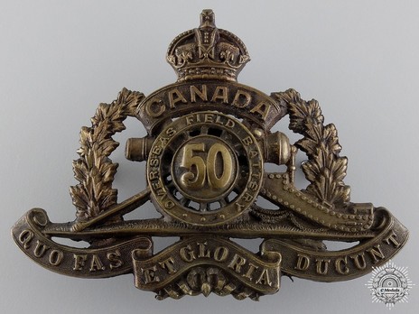 50th Overseas Field Battery Other Ranks Cap Badge Obverse