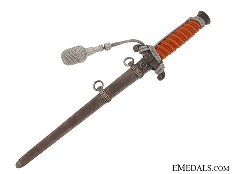 German Army WKC-made Late Version Officer’s Dagger Obverse in Scabbard