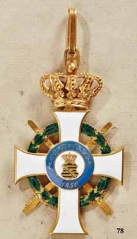 Albert Order, Type I, Military Division, Grand Cross Reverse